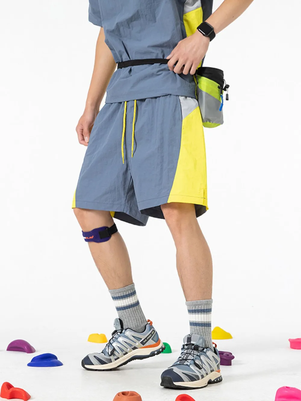 Men's Drawstring Color Block Shorts, image 7