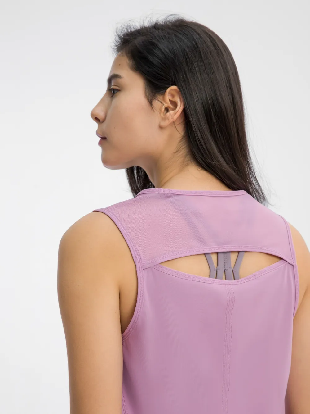 Cutout Back Round Neck Active Tank, image 7