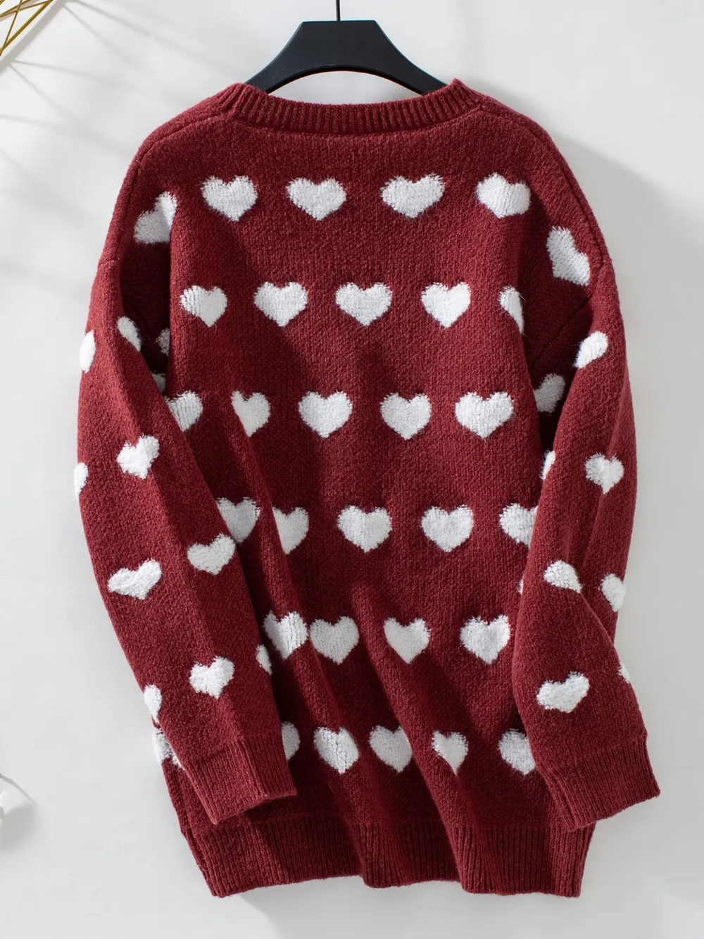 Heart V-Neck Button Up Long Sleeve Cardigan, image 10