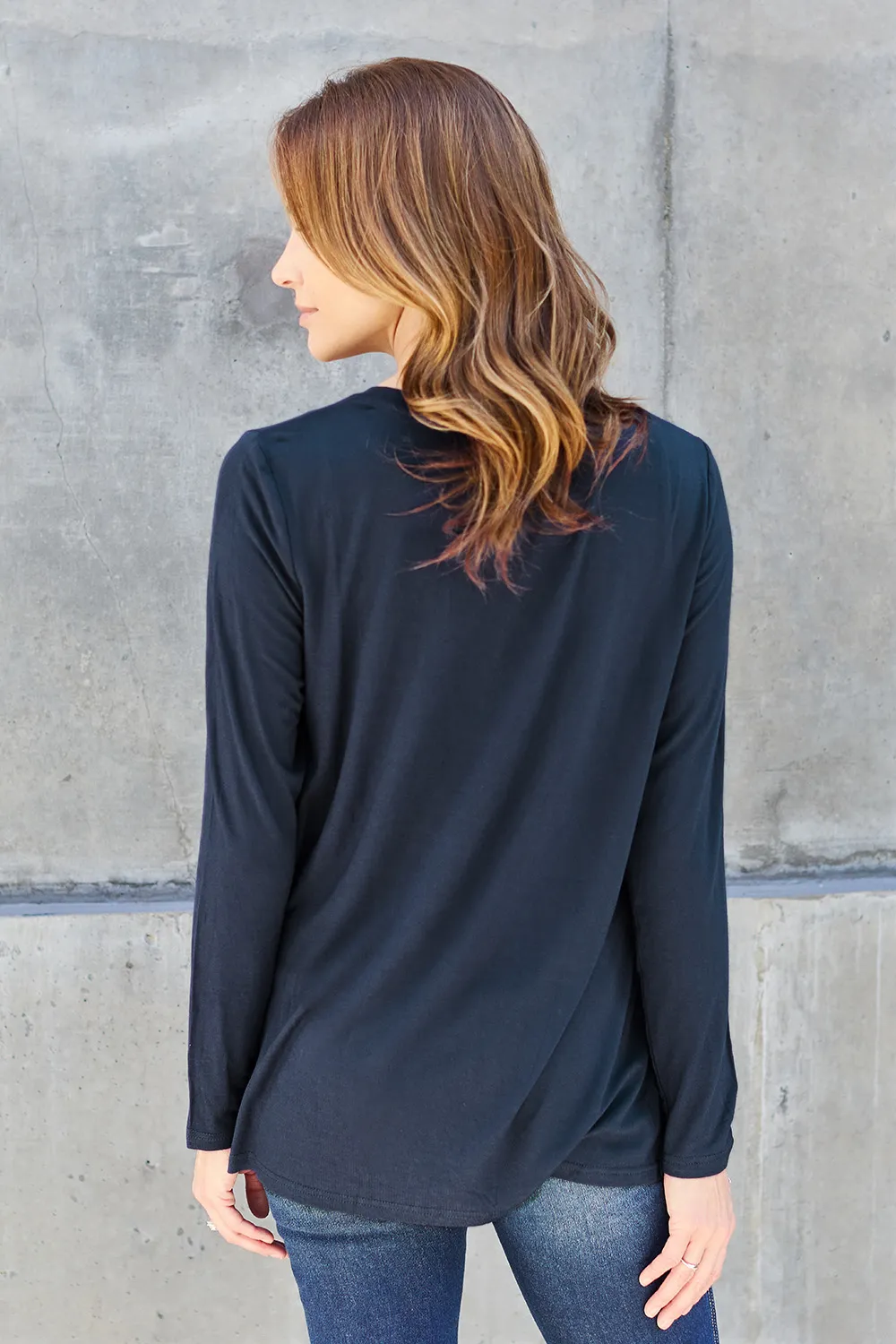 Full Size V-Neck Long Sleeve Top, image 7