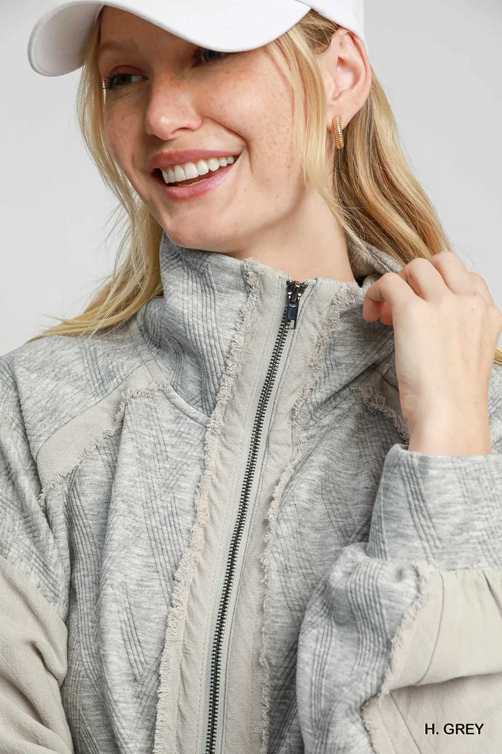 Two-Way Jacquard Zip-Up Jacket, image 6