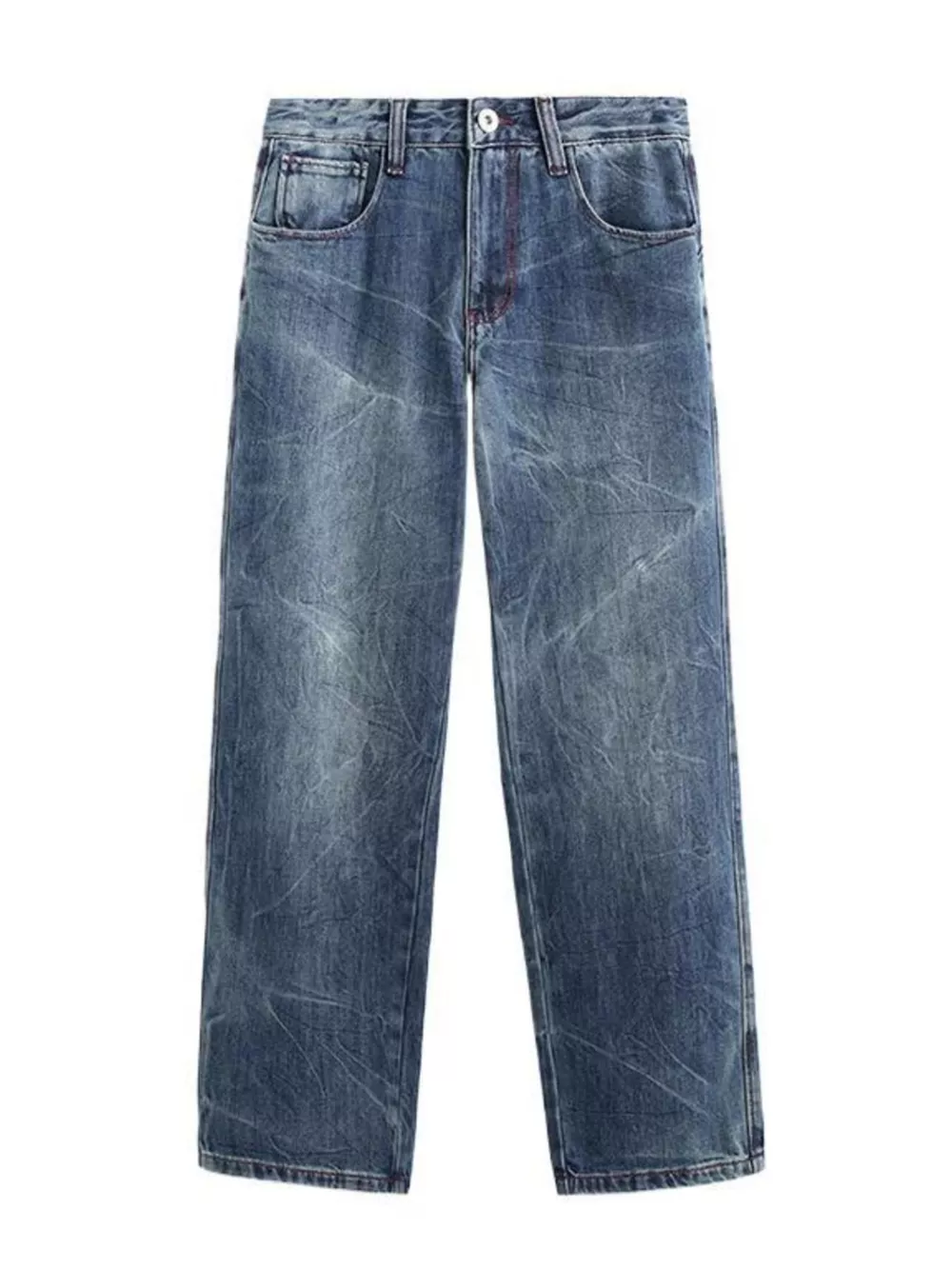 Men's Vintage Wash Loose Fit Jeans, image 7
