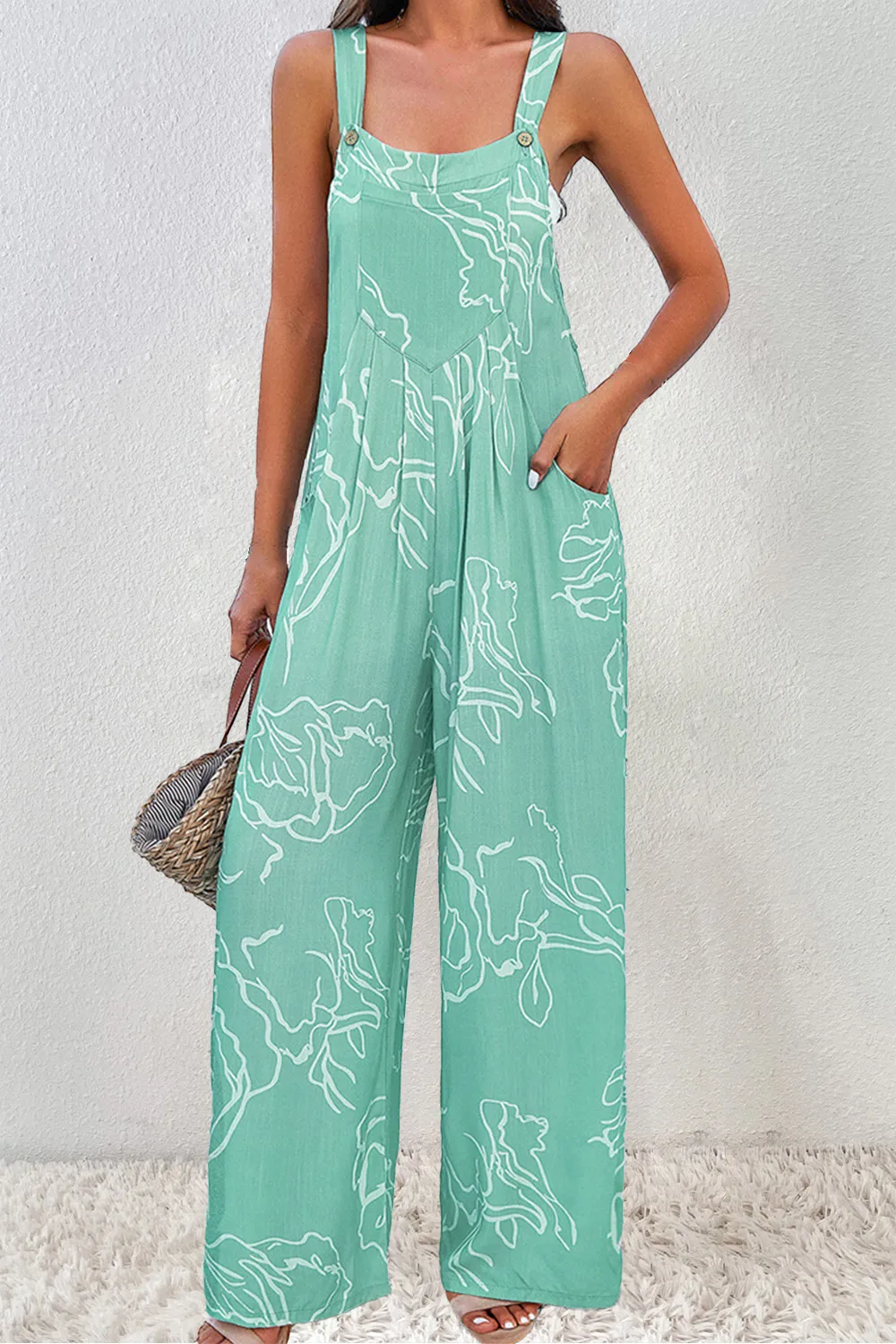 Printed Wide Strap Jumpsuit, image 2