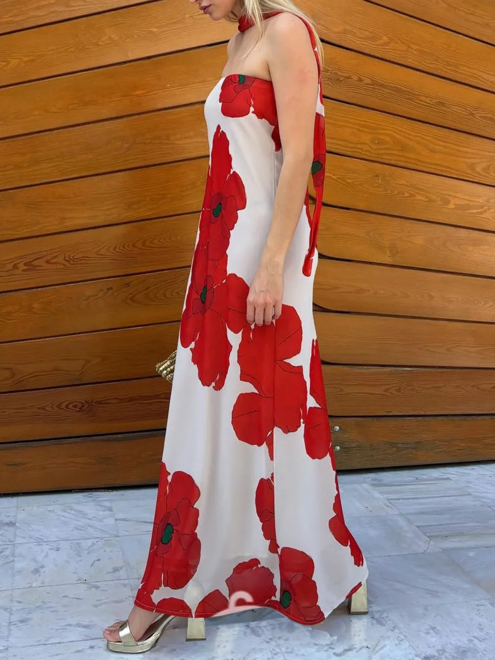 Printed Tube Maxi Dress, image 9