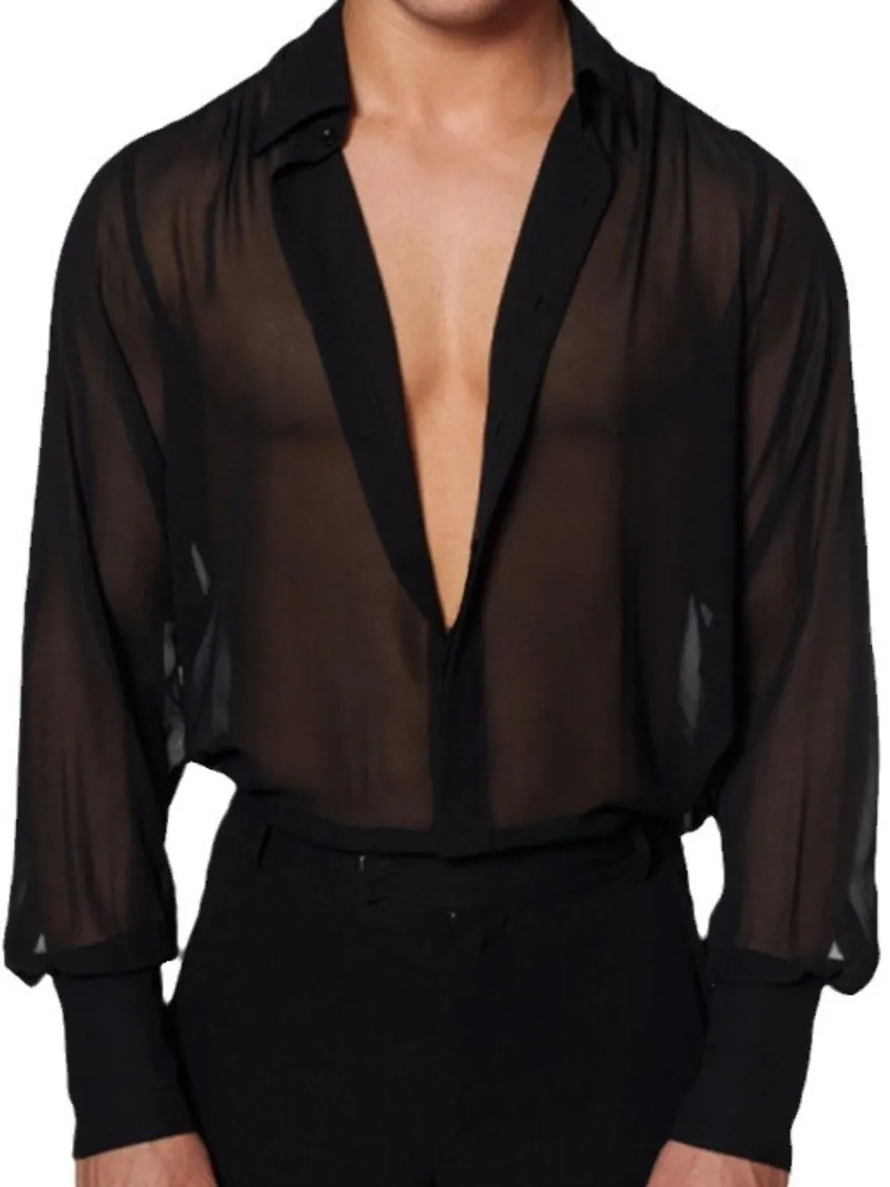 Men's Full Size Collared Neck Long Sleeve Shirt Plus Size, image 3