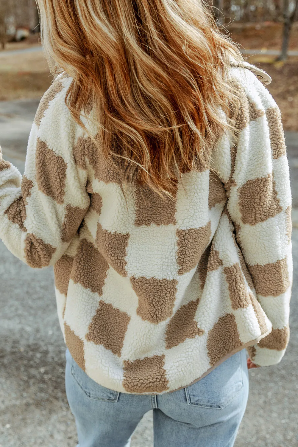 Checkered Snap Down Long Sleeve Jacket, image 4
