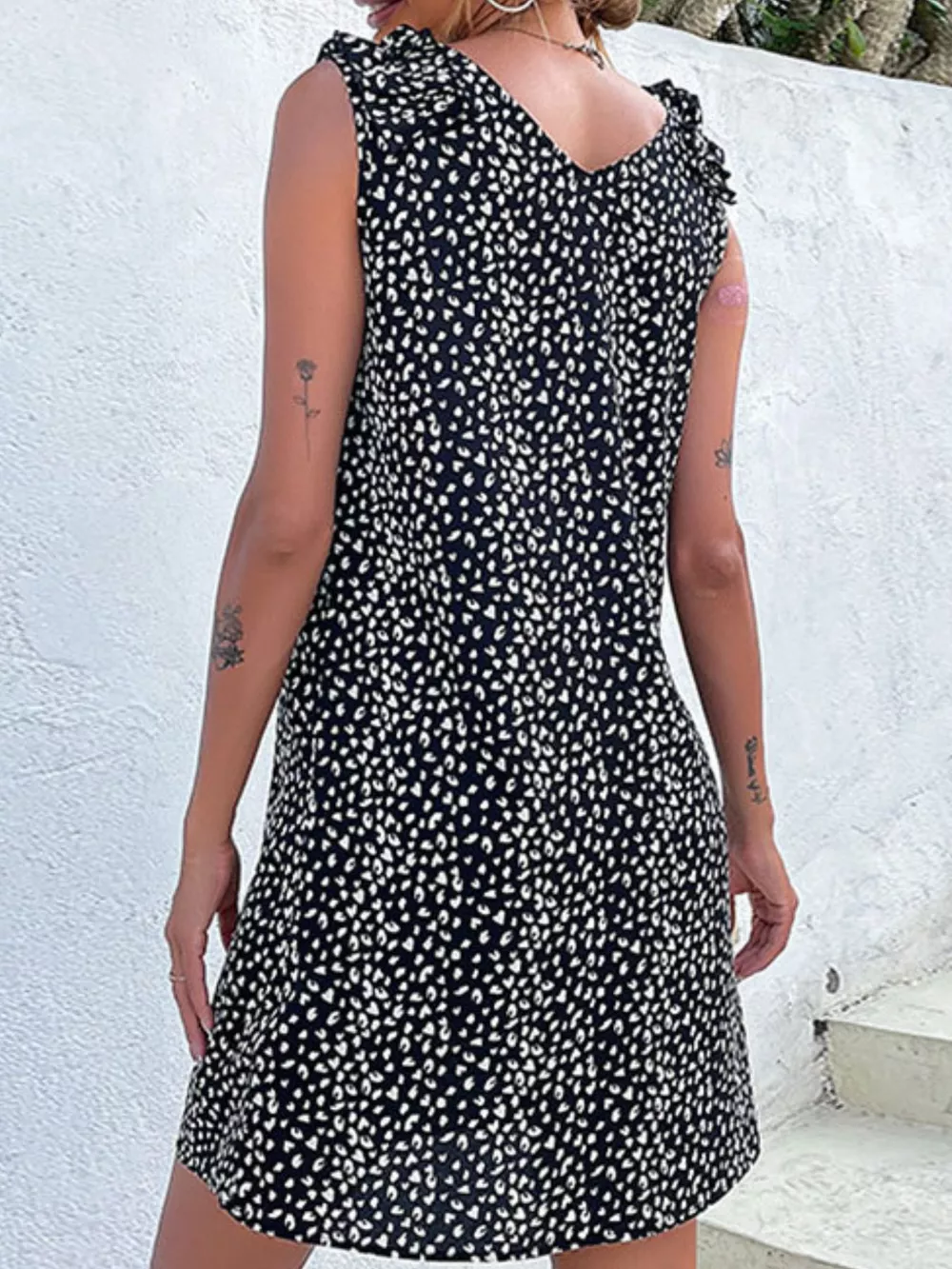 Frill Sleeveless Leopard Print Mini Dress, image 10