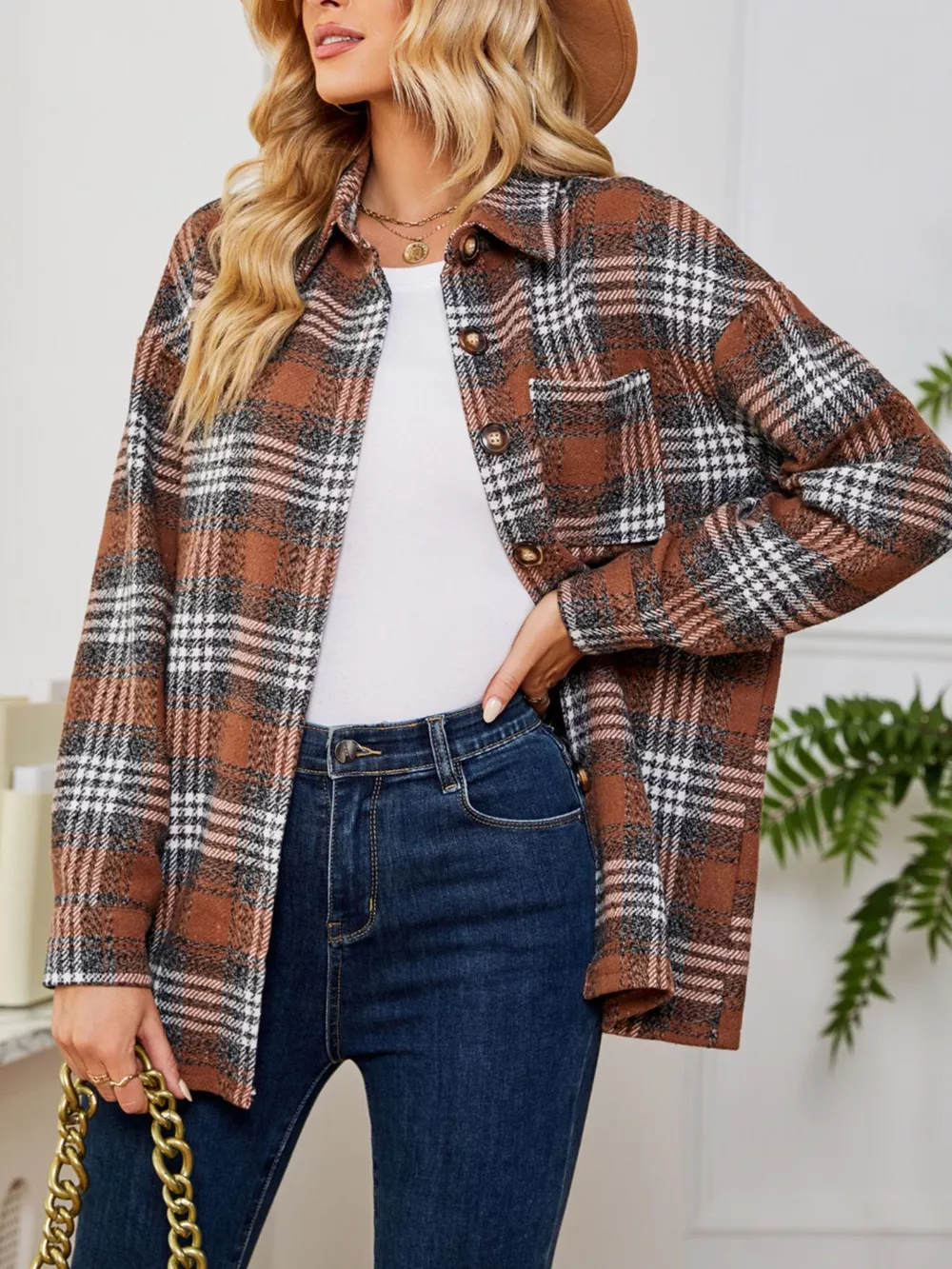 Plaid Button-Up Shirt, image 2