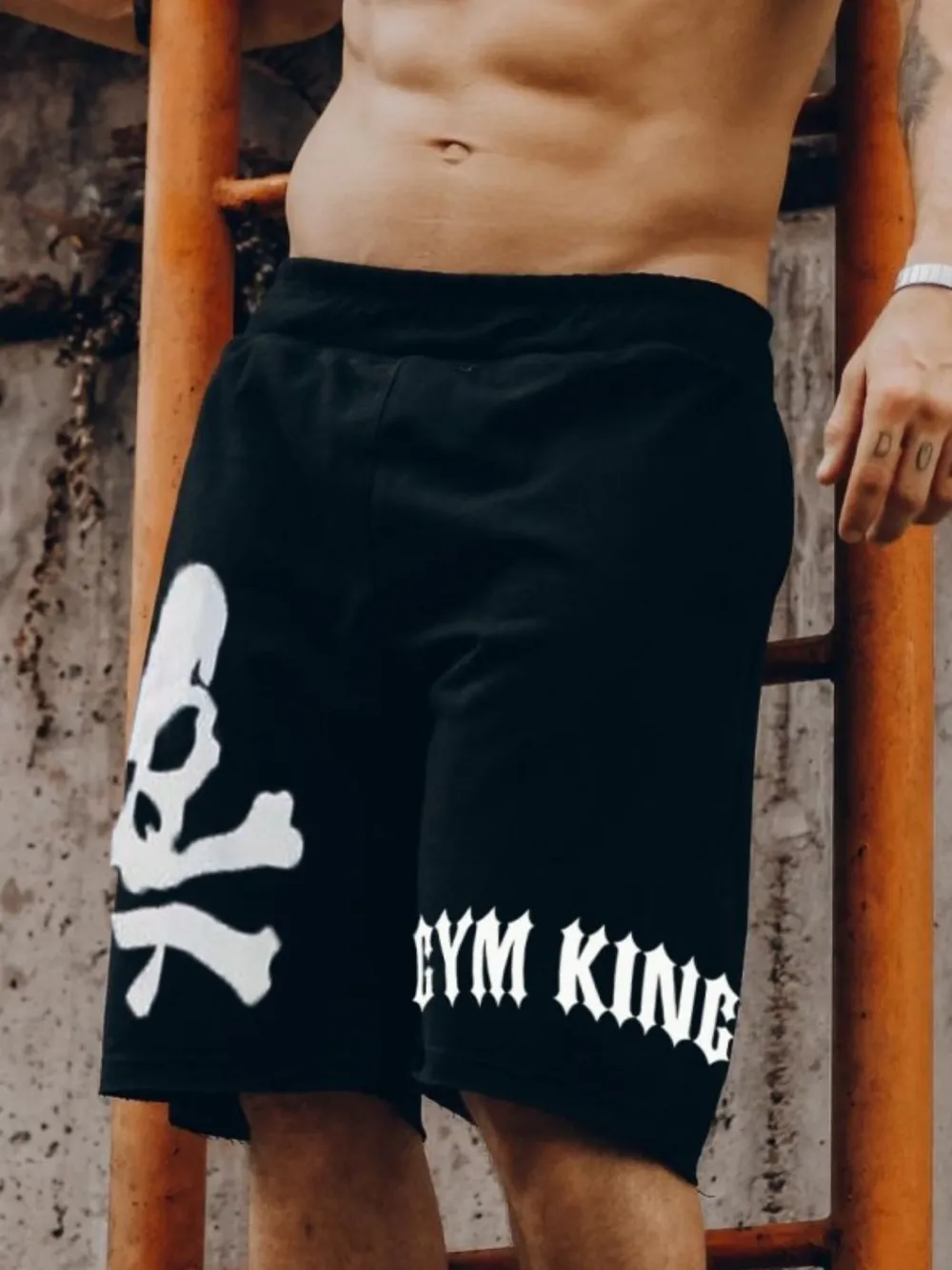 Men's Skull Drawstring Shorts, image 2