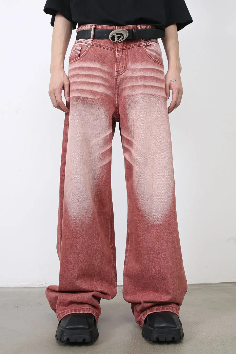 Men's Wide Leg Jeans with Pockets