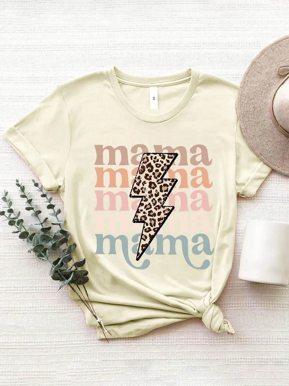 MAMA Round Neck Short Sleeve T-Shirt, image 5