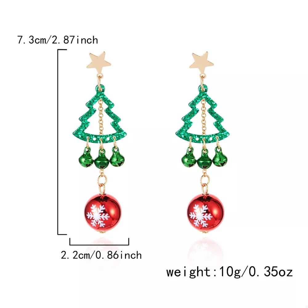 Christmas Tree Ball Drop Earrings, image 7