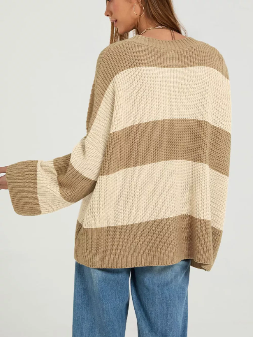 Color Block Striped Button-Up Cardigan, image 9