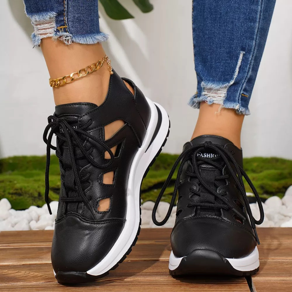 Round Toe Lace Up Sneakers, image 4