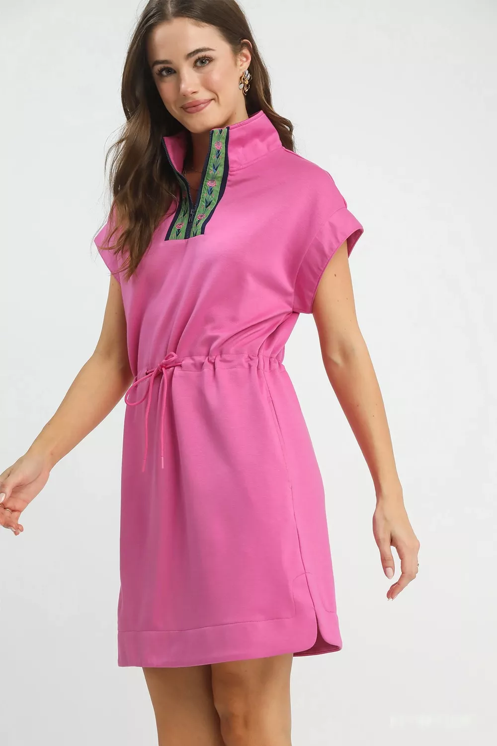 Dolman Sleeve Zip Detail Dress, image 2