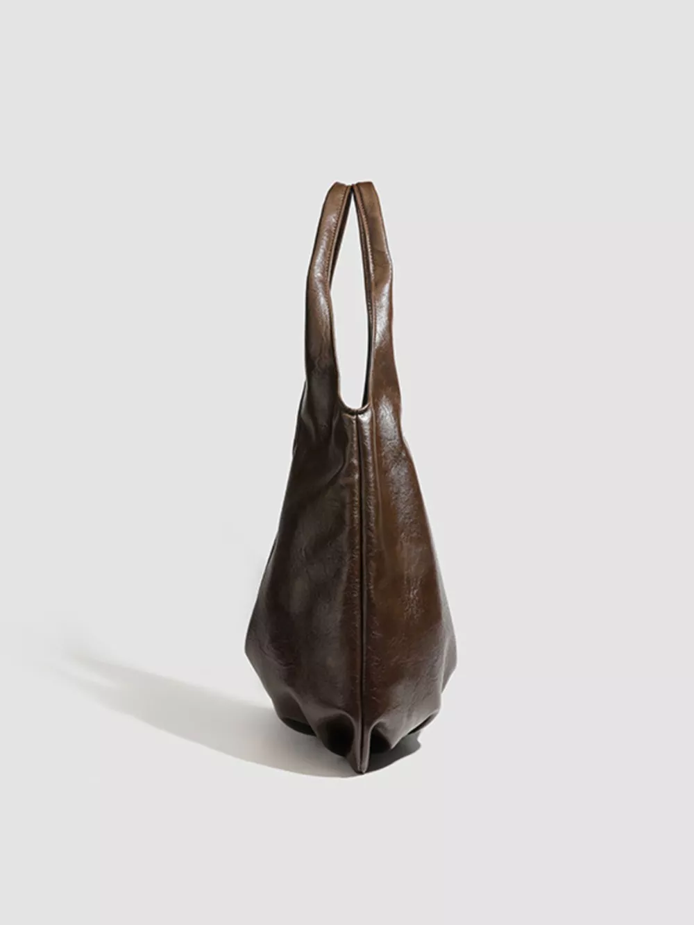 Vintage Glossy Hobo Shoulder Bag with Matching Pouch, image 4