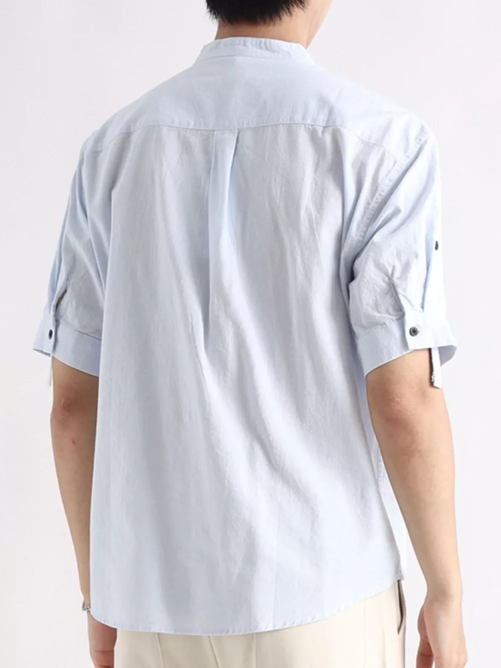 Men's Plus Size Button Detail Short Sleeve Blouse, image 10