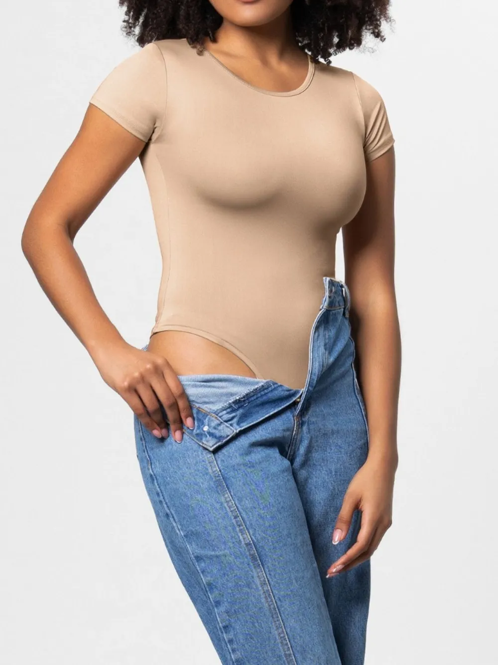Full Size Round Neck Short Sleeve Bodysuit, image 20