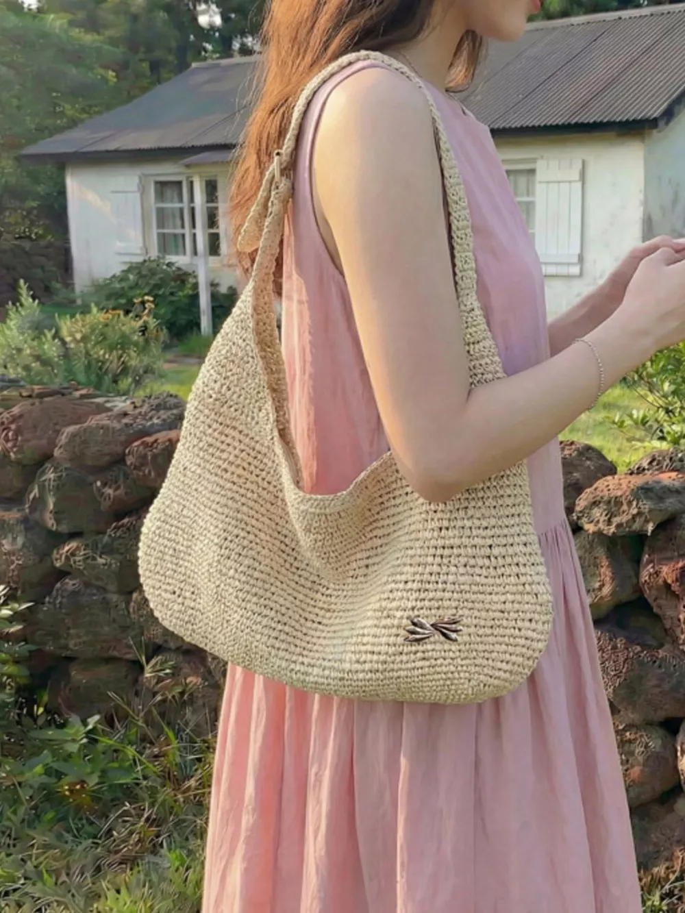 Woven Casual Beach Shoulder Bag, image 3