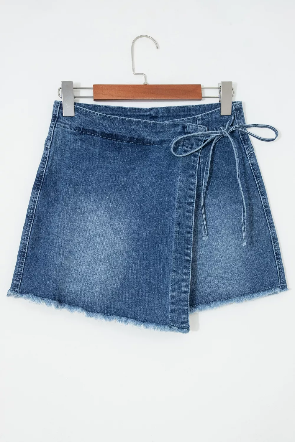 Wrapped Tied Waist Denim Skort, image 6