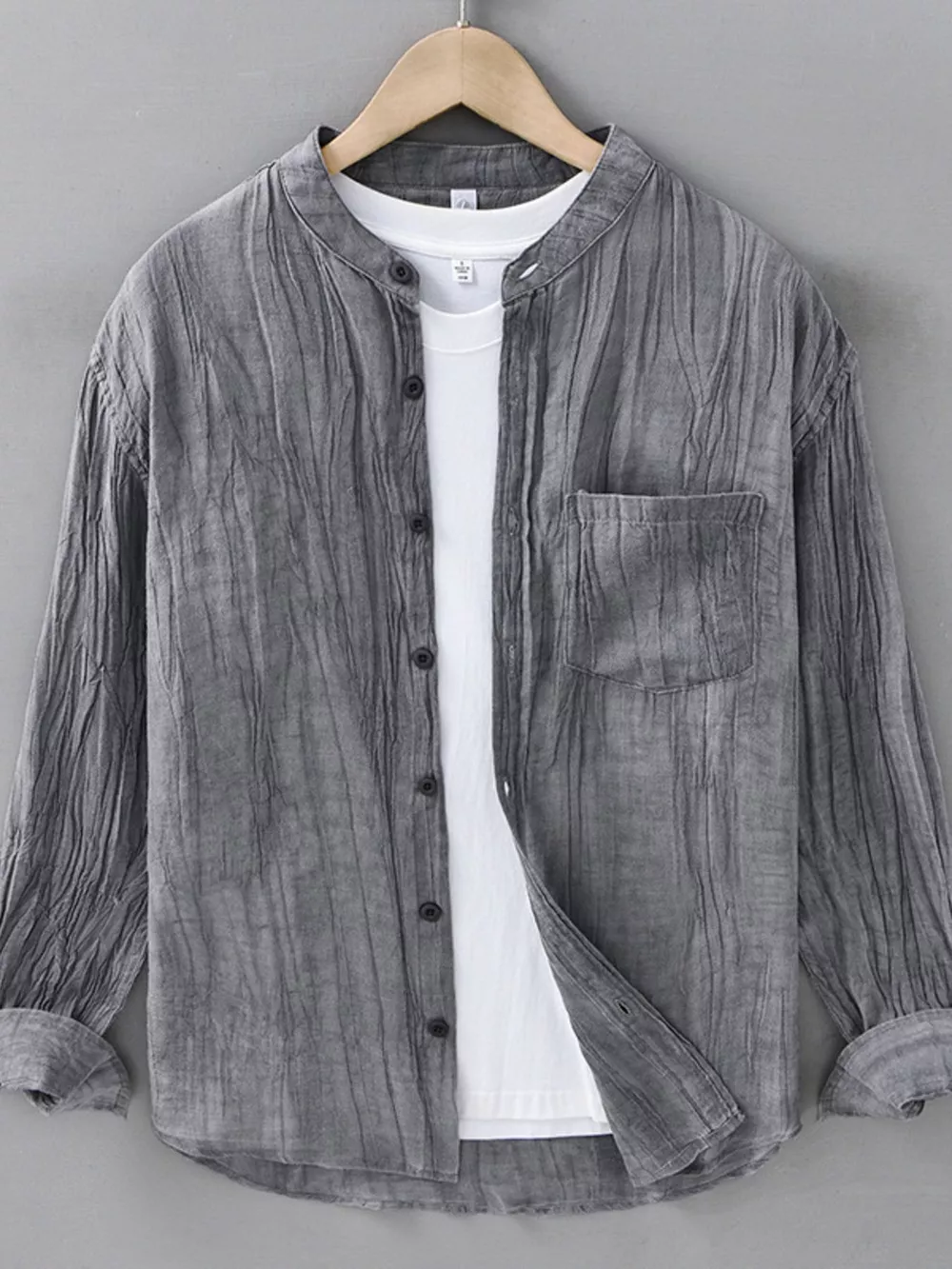 Men's Plus Size Button Up Long Sleeve Shirt, image 4