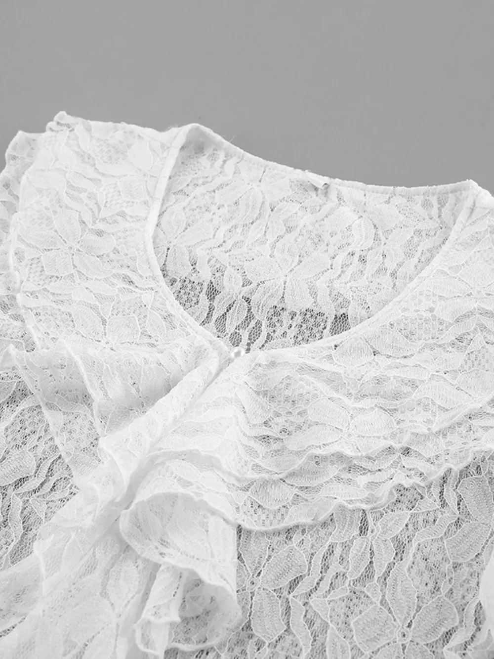 Ruffle Lace Flounce Sleeve Blouse, image 10