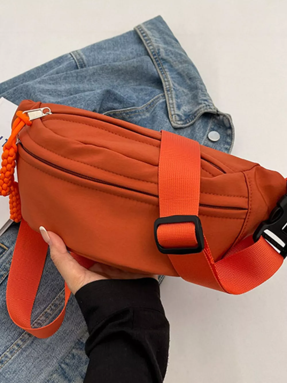 Lightweight Crossbody Bag with Tassel Detail, image 19