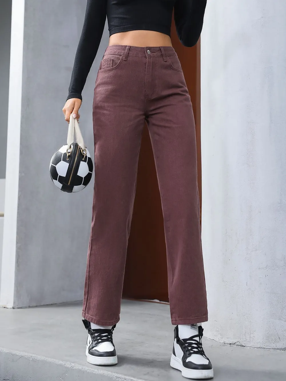 Straight Leg Jeans with Pockets, image 6