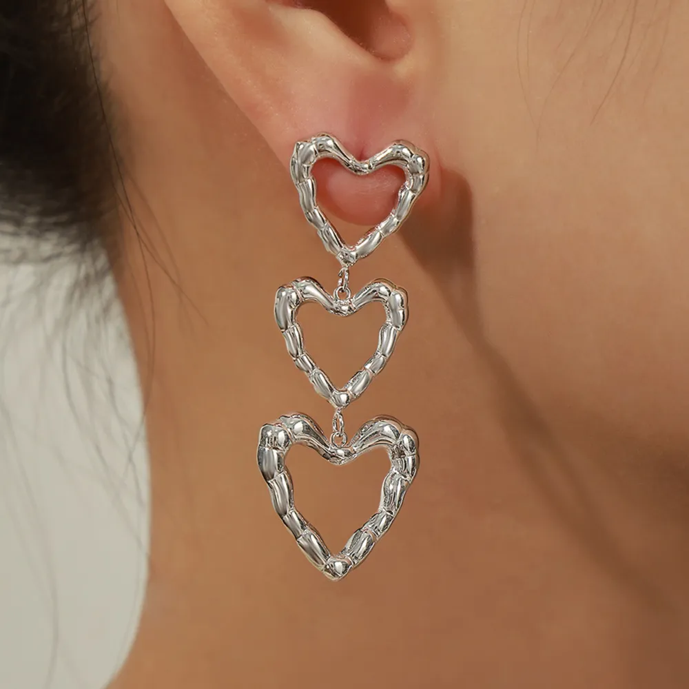 Titanium Steel Heart Earrings, image 7