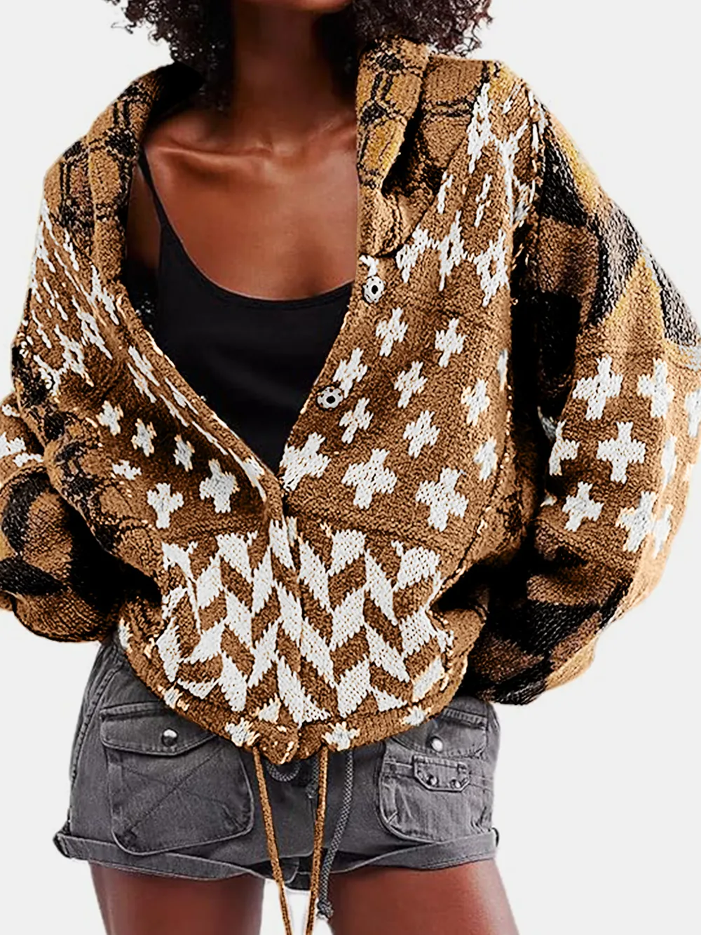 Collared Neck Long Sleeve Cardigan, image 11