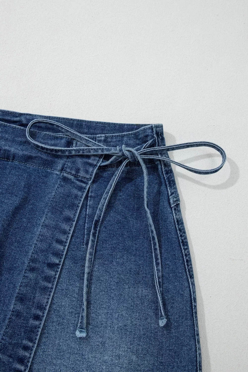 Wrapped Tied Waist Denim Skort, image 9