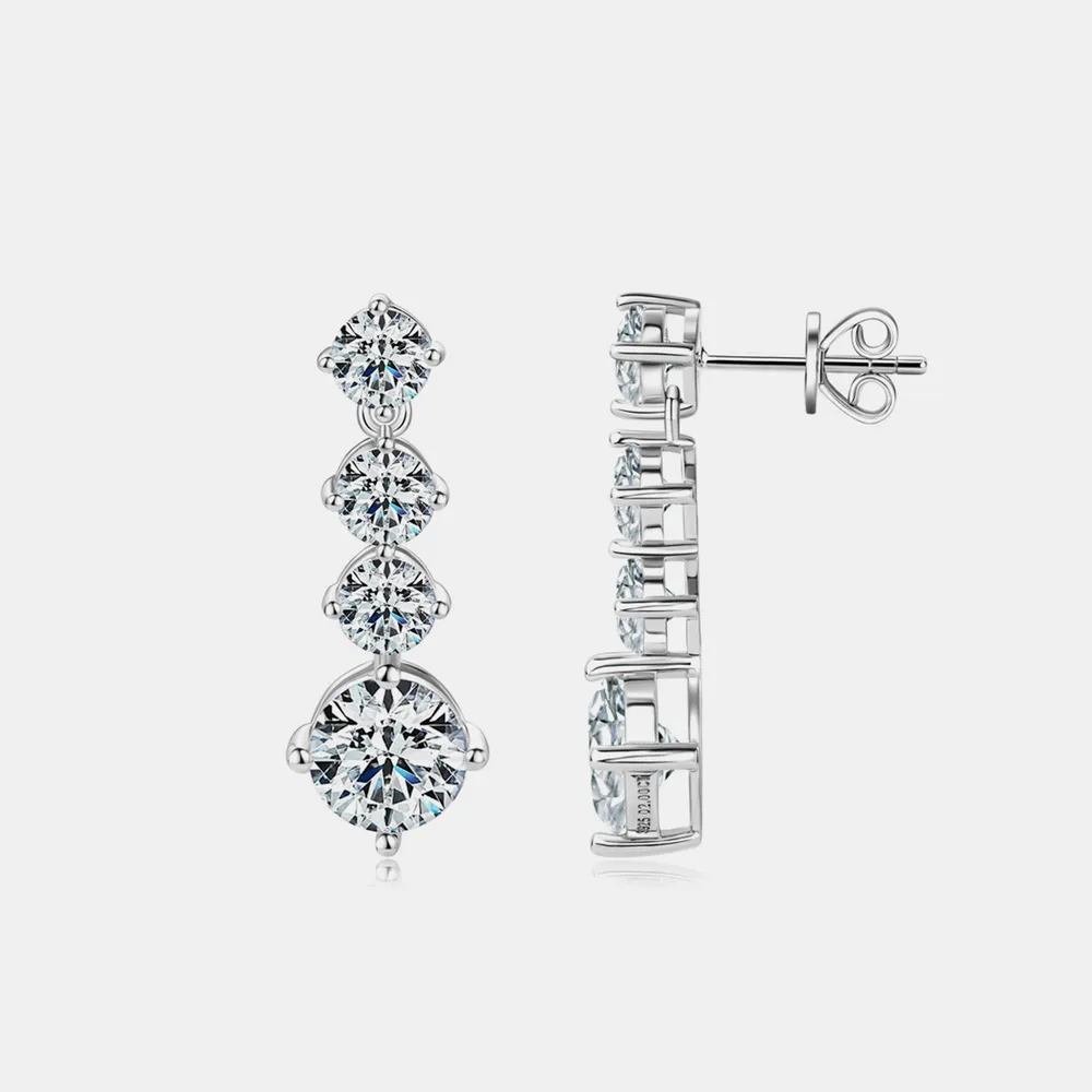 4 Carat Moissanite 925 Sterling Silver Earrings, image 4