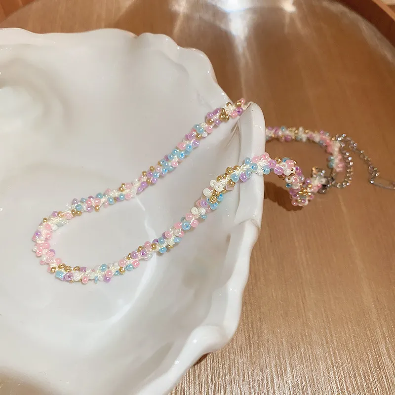 Titanium Steel Rice Bead Necklace, image 3