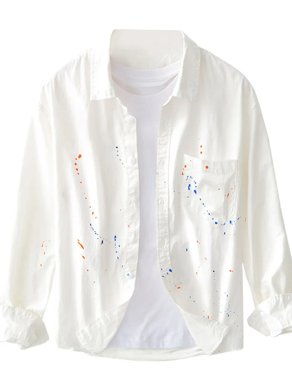 Men's Plus Size Button Up Long Sleeve Shirt
