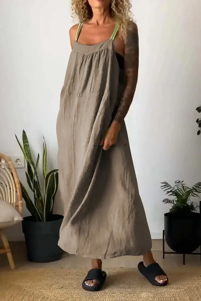 Full Size Ruched Cami Maxi Dress with Pockets Plus Size, image 10