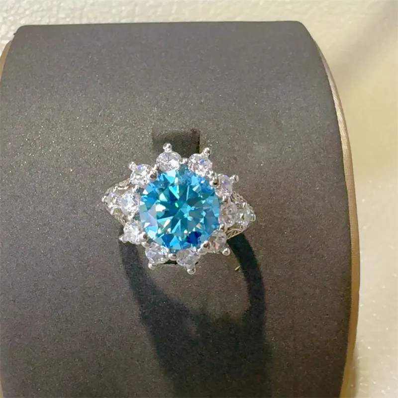 3 Carat Moissanite Zircon 925 Sterling Silver Ring, image 2