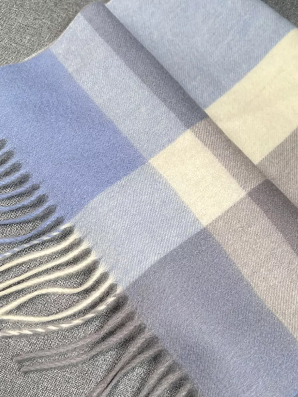 Plaid Scarf with Fringe, image 3
