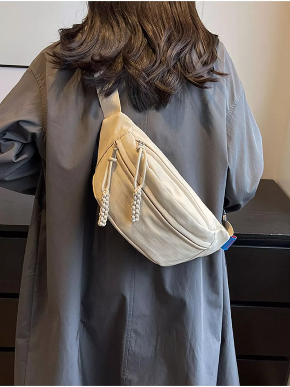 Lightweight Crossbody Bag with Tassel Detail, image 2