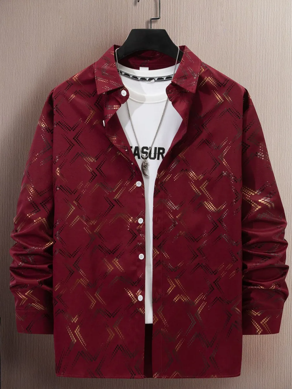 Men's Full Size Button Up Long Sleeve Shirt Plus Size, image 8