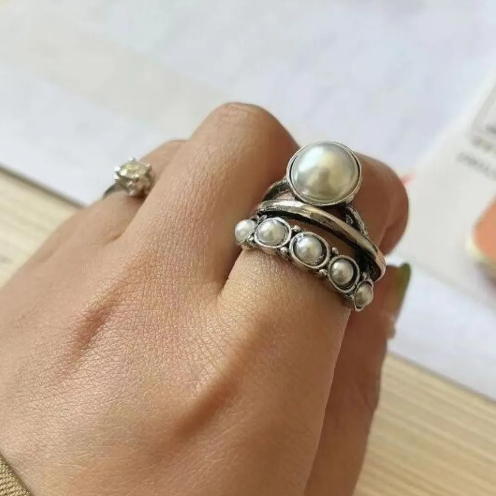 Alloy Three-Layered Open Ring, image 2