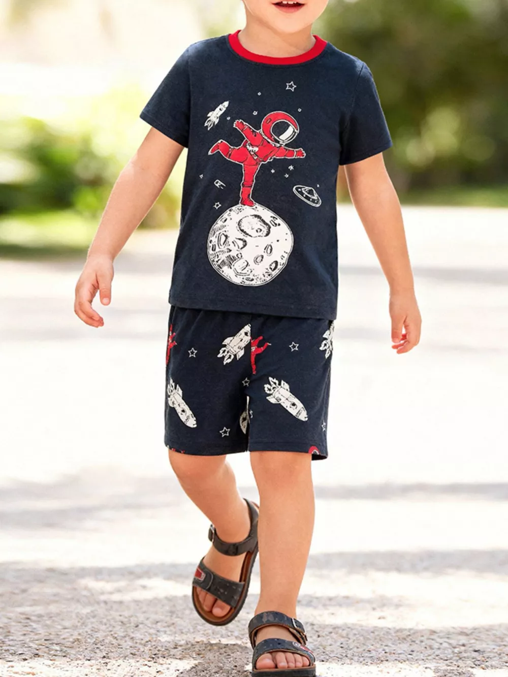 Children's Astronaut and Rocket Tee and Shorts Set