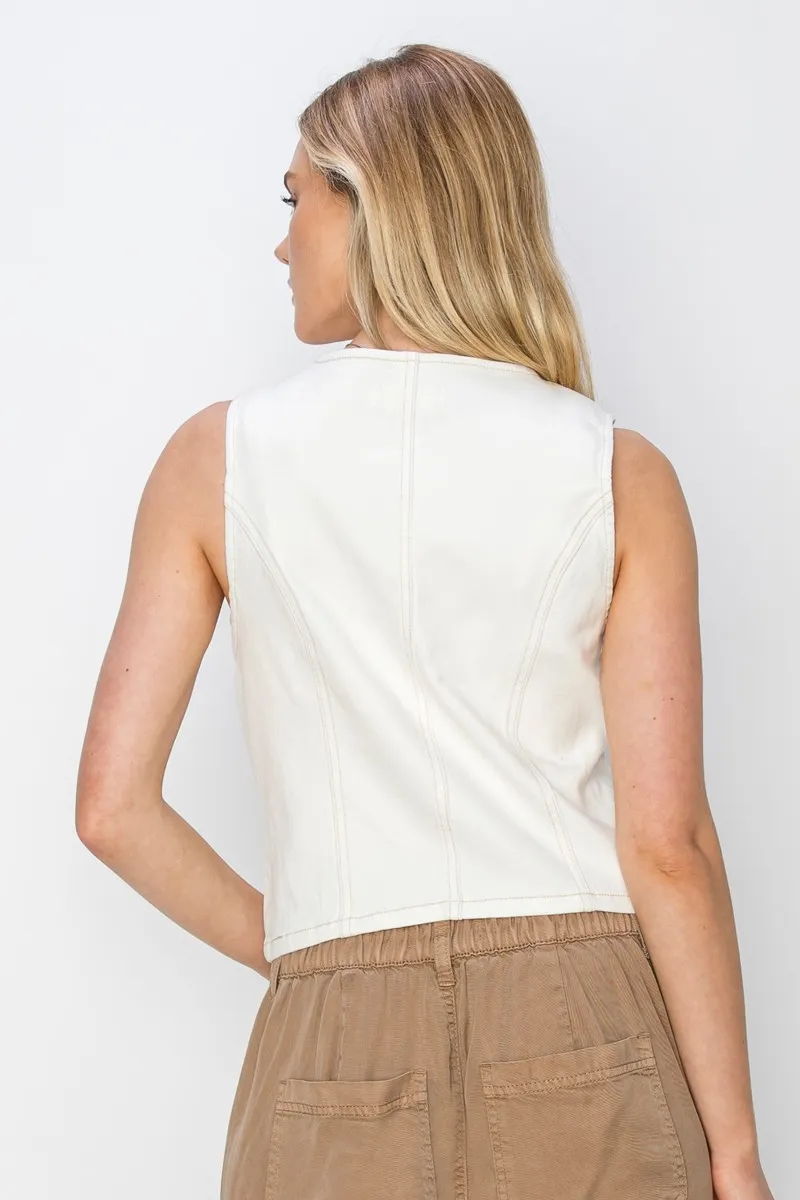 V Neck Button Down Vest, image 5