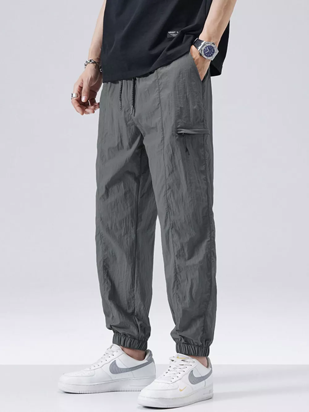 Men's Plus Size Loose Fit Drawstring Joggers, image 3