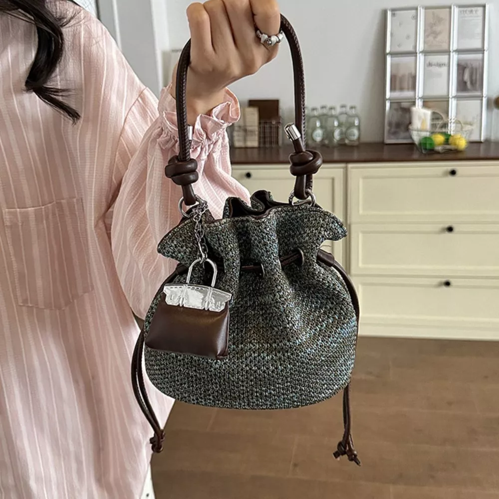 Woven Drawstring Crossbody Bag, image 18