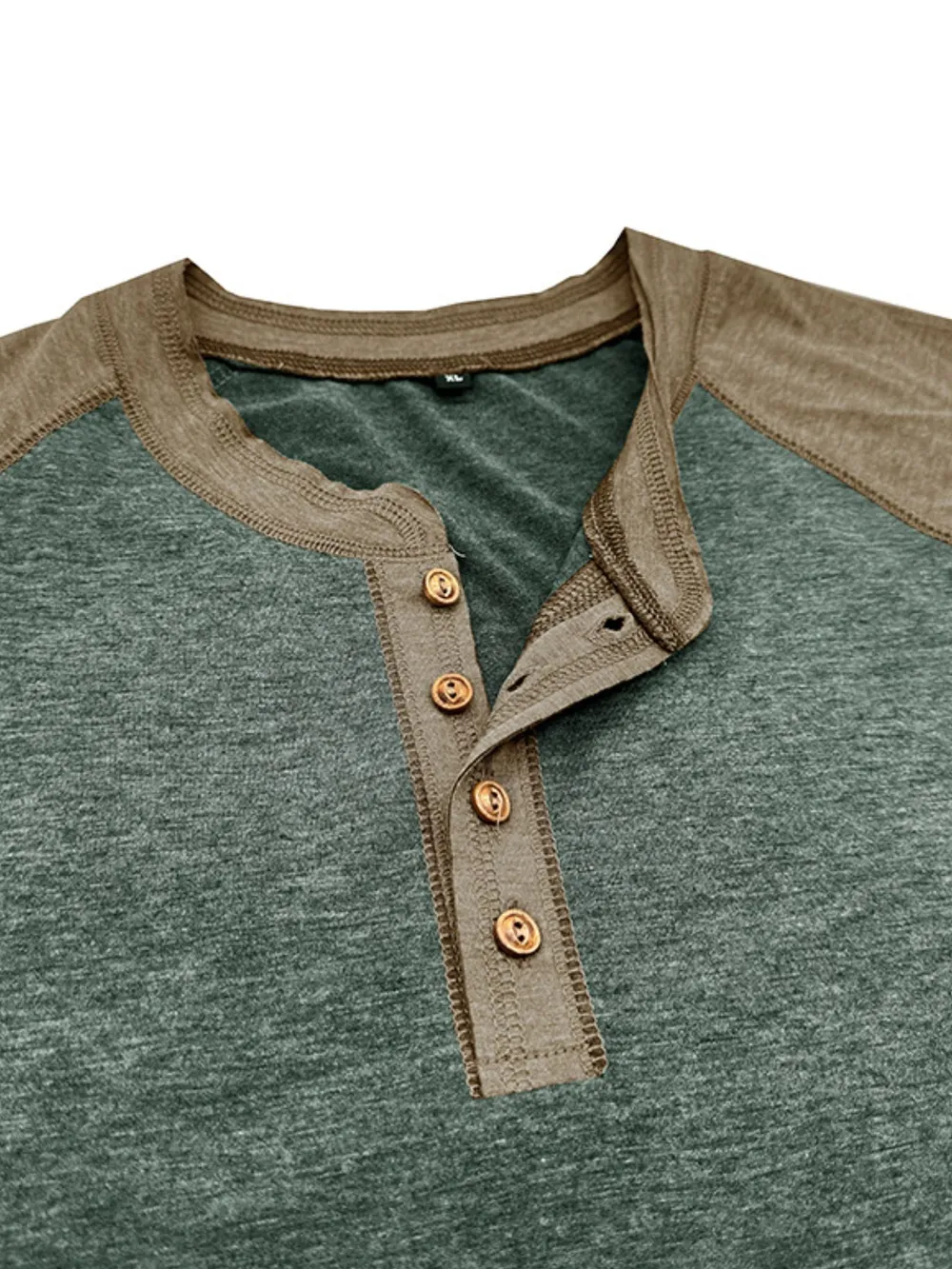 Men's Raglan Henley Color Block T-Shirt, image 5