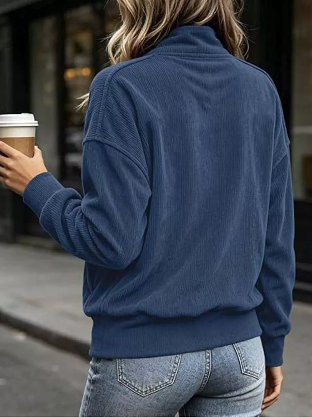 Full Size Quarter Snap Kangaroo Pocket Sweatshirt Plus Size, image 10