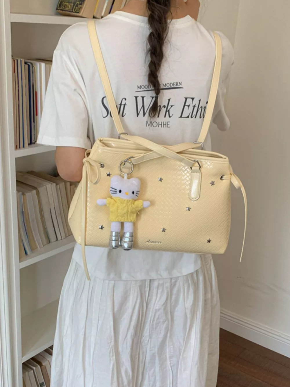 PU Leather Convertible Tote Bag, image 3