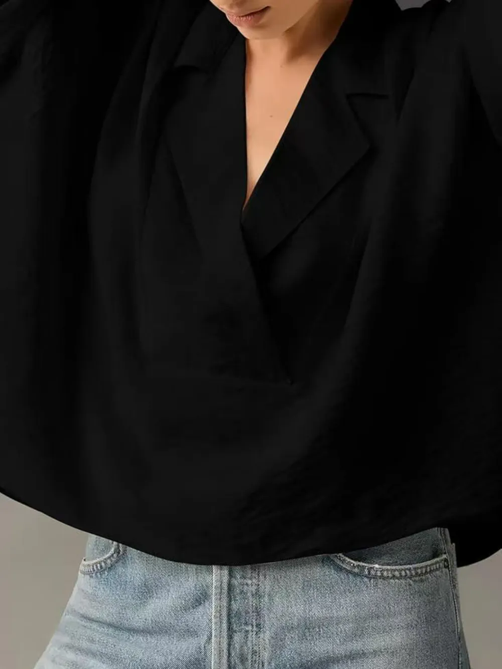 Collared Neck Half Sleeve Blouse, image 4