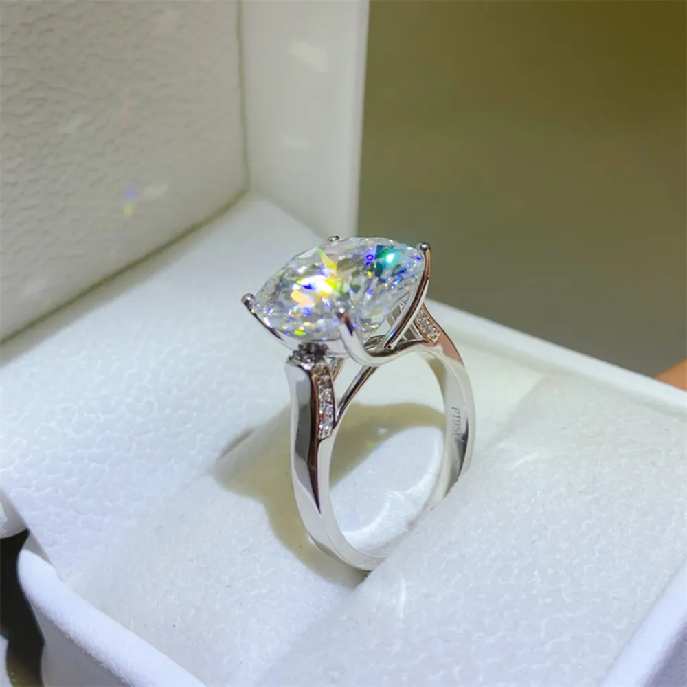 10 Carat Moissanite 925 Sterling Silver Ring, image 3