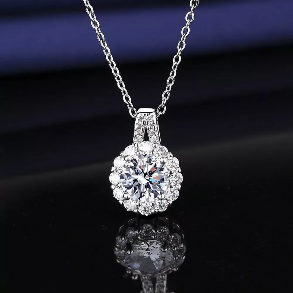 2 Carat Moissanite 925 Sterling Silver Necklace, image 2